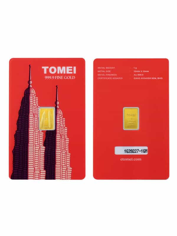 [TOMEI Exclusive] KLCC Twin Towers Gold Bar | 1 Gram | Fine Gold 9999