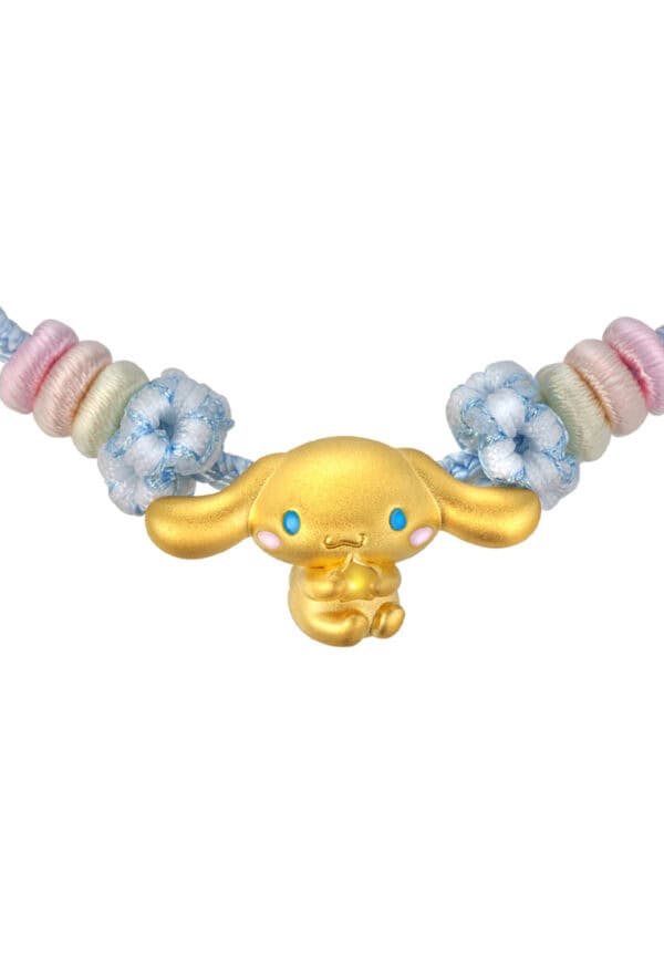 762x1100_0013_Sony_51933HK-CN-5D-06_3 TOMEI X Sanrio Cinnamoroll 5D Charm with Blue Rope Bracelet, Yellow Gold 999