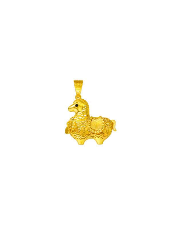 TOMEI The Bountiful Tang Dynasty Horse Pendant, Yellow Gold 916