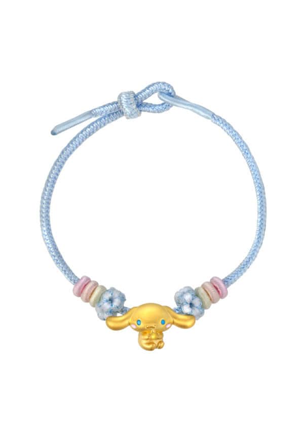 762x1100_0015_Sony_51933HK-CN-5D-06 TOMEI X Sanrio Cinnamoroll 5D Charm with Blue Rope Bracelet, Yellow Gold 999