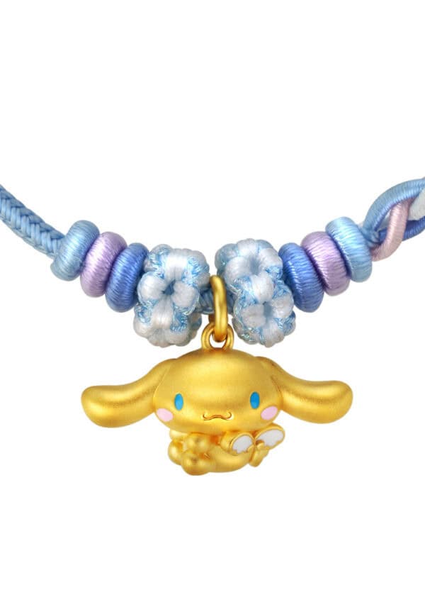 762x1100_0016_Sony_51931HK-CN-5D-01_3 TOMEI X Sanrio Cinnamoroll 5D Charm with Blue Rope Bracelet, Yellow Gold 999