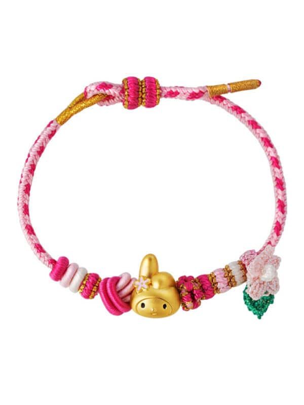 TOMEI X Sanrio My Melody 5D Charm with rope, Yellow Gold 999