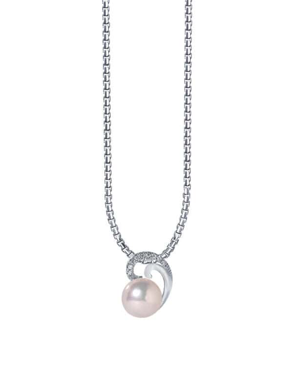 TOMEI Pure Love Pearl Pendant Set, White Gold 585