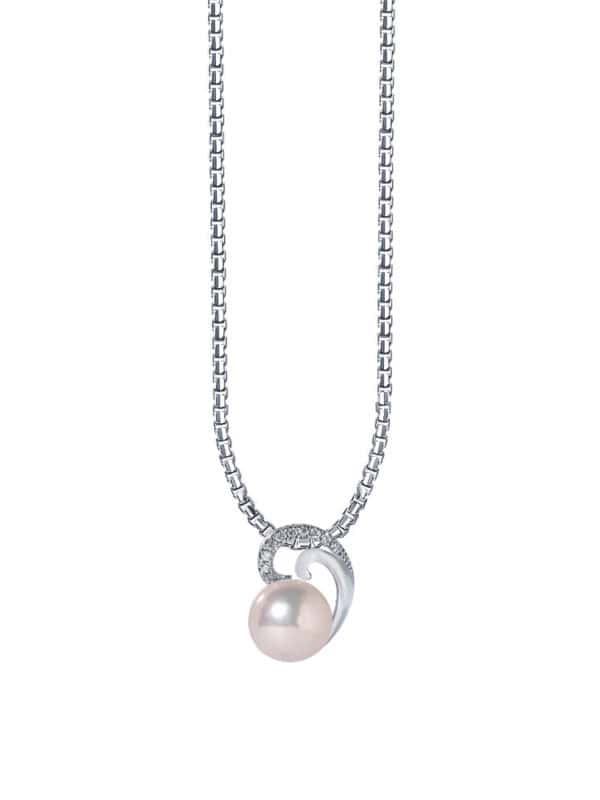 TOMEI Pure Love Pearl Pendant Set, White Gold 585