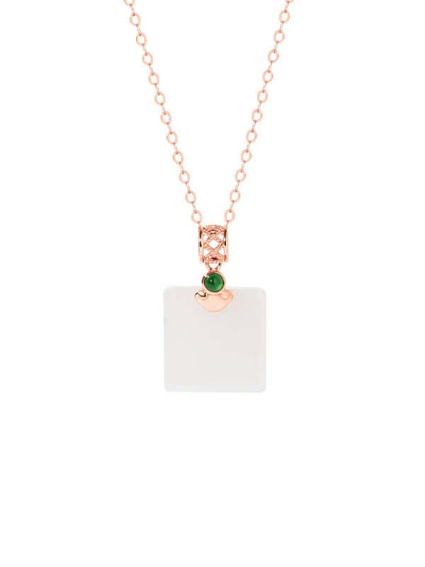 TOMEI Nephrite Series Peace Marker Necklace, Rose Gold 750