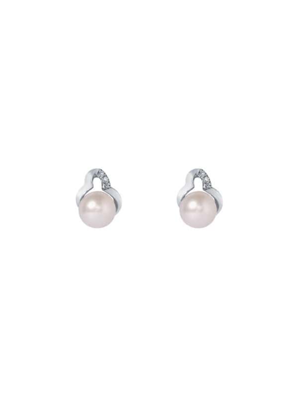 TOMEI Pure Love Pearl Earrings, White Gold 585