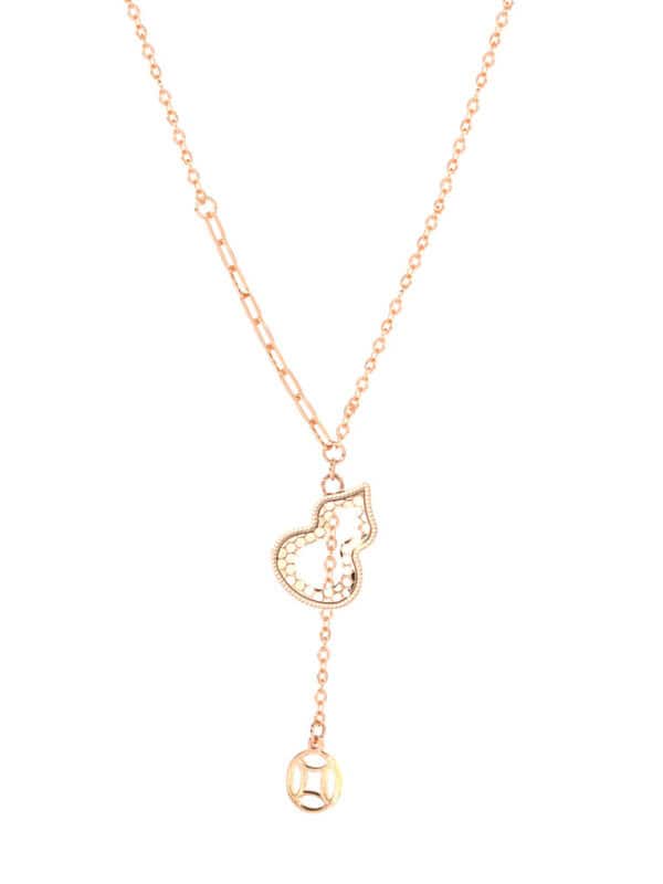 TOMEI Rouge Collection Well-Bring Necklace, Rose Gold 750