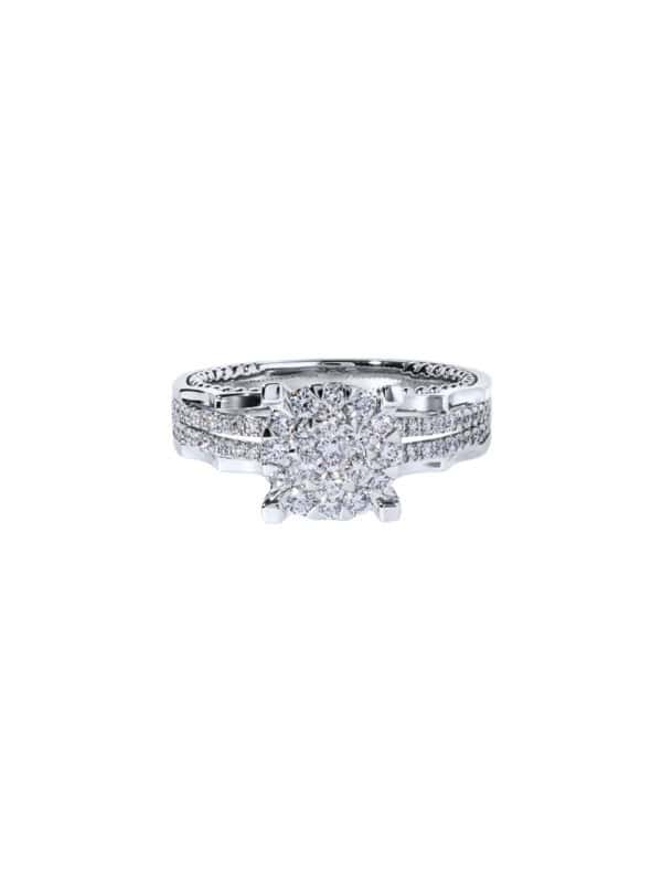 TOMEI Seri Embers Diamond Ring, White Gold 750
