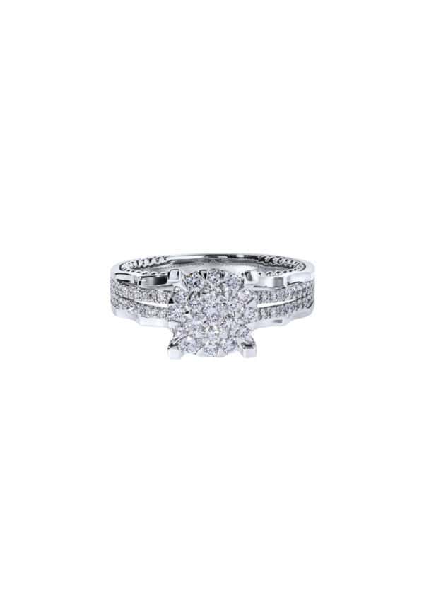 TOMEI Seri Embers Diamond Ring, White Gold 750