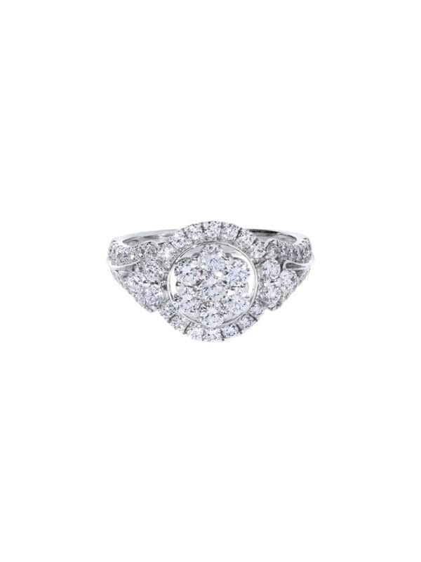 TOMEI Seri Embers Diamond Ring, White Gold 750