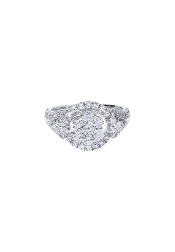 TOMEI Seri Embers Diamond Ring, White Gold 750