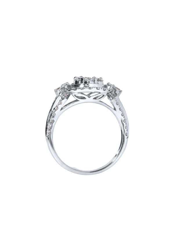 TOMEI Seri Embers Diamond Ring, White Gold 750