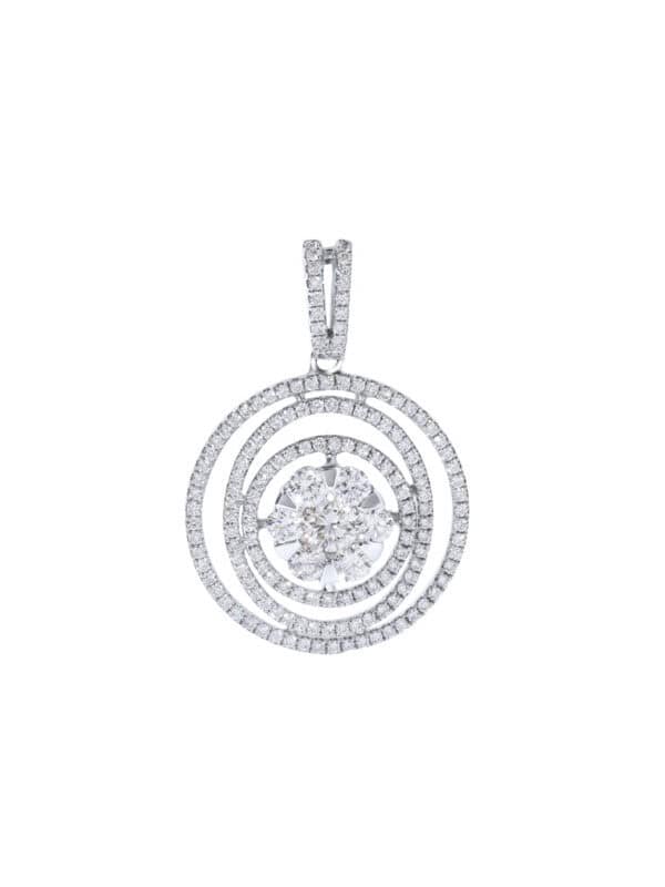 TOMEI Sinar Aura Diamond Pendant, White Gold 750