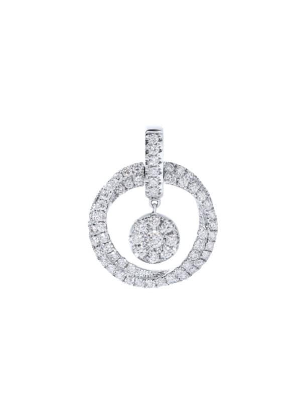 TOMEI Sinar Aura Diamond Pendant, White Gold 750