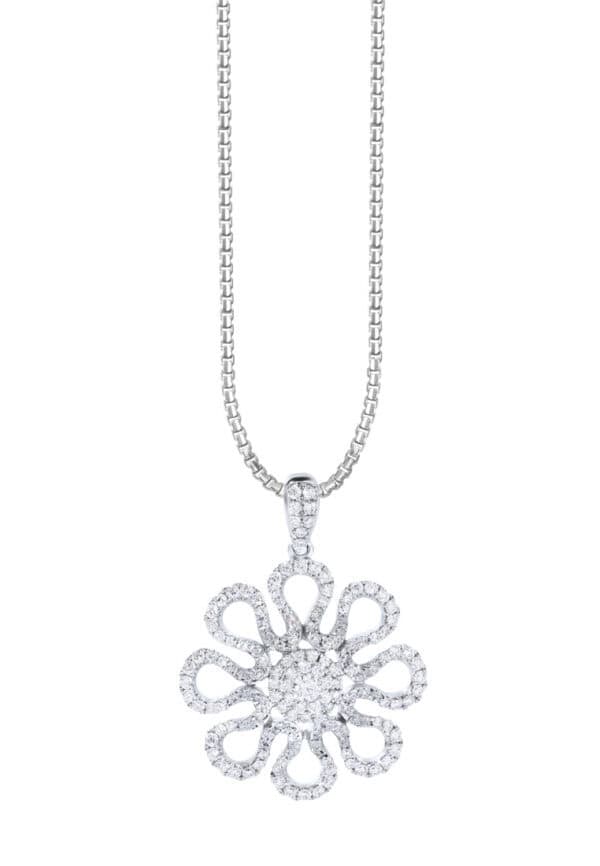TOMEI Sinar Aura Diamond Pendant, White Gold 750