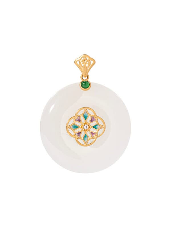 TOMEI Nephrite Series Hall Of Fortune Pendant, Yellow Gold 750