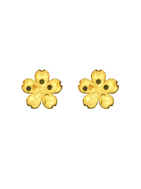 TOMEI Flower Earrings, Yellow Gold 916