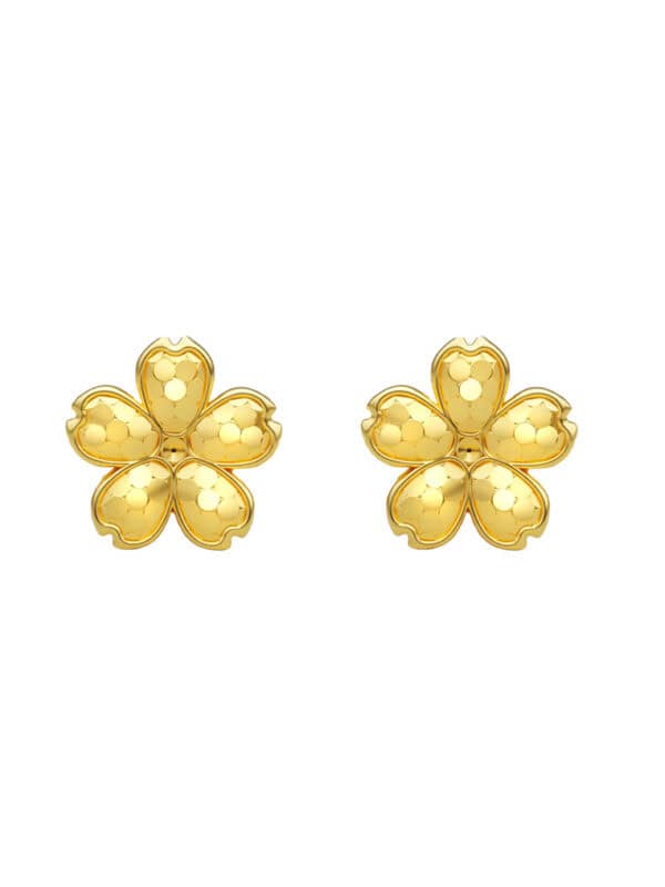 TOMEI Flower Earrings, Yellow Gold 916