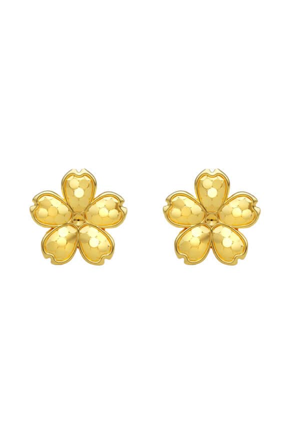 TOMEI Flower Earrings, Yellow Gold 916