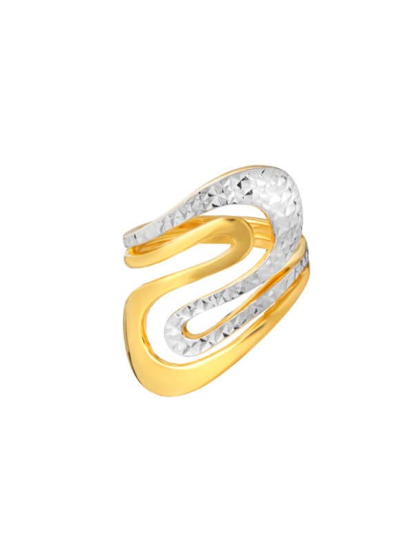 TOMEI Dual-Tone Ring, Yellow Gold 916