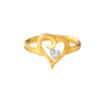 TOMEI Dual-Tone Heart Ring, Yellow Gold 916