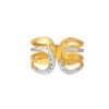 TOMEI Dual-Tone Ring, Yellow Gold 916