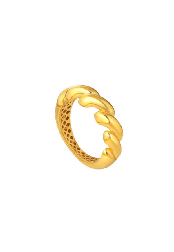TOMEI Lusso Italia Twisted Ring, Yellow Gold 916