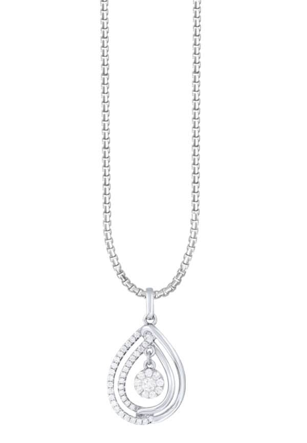 TOMEI Diamond Pendant, White Gold 750