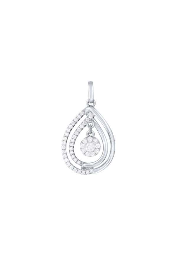 TOMEI Diamond Pendant, White Gold 750
