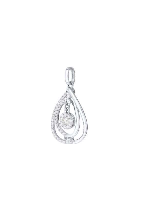 TOMEI Diamond Pendant, White Gold 750