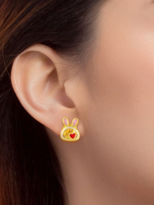 TOMEI Bunny Earrings, Yellow Gold 916