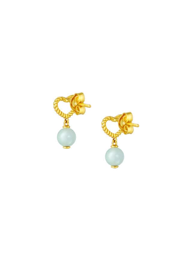 TOMEI Jade Earrings, Yellow Gold 916