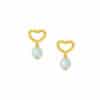 TOMEI Jade Earrings, Yellow Gold 916
