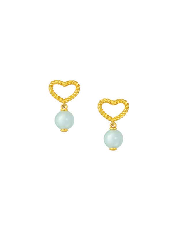 TOMEI Jade Earrings, Yellow Gold 916
