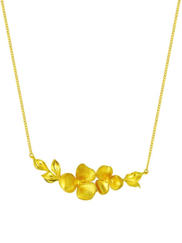 TOMEI x Xifu Flower Necklace, Yellow Gold 999