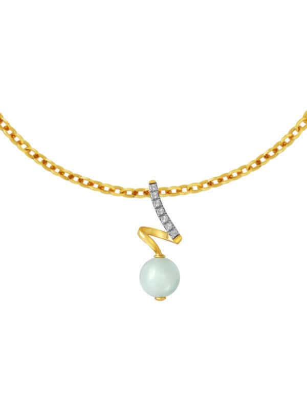 TOMEI Diamond Cut Collection Jade Pendant, Yellow Gold 916