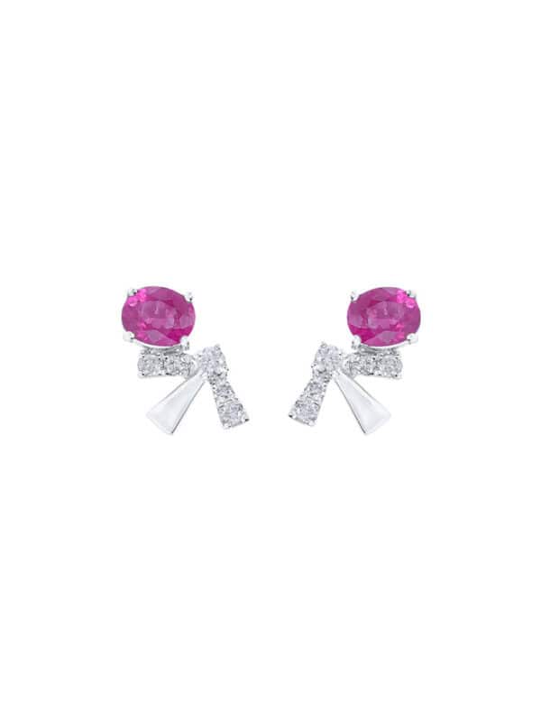 TOMEI Ruby Earrings, White Gold 750