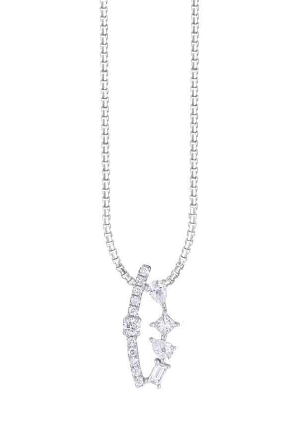TOMEI Diamond Pendant, White Gold 750