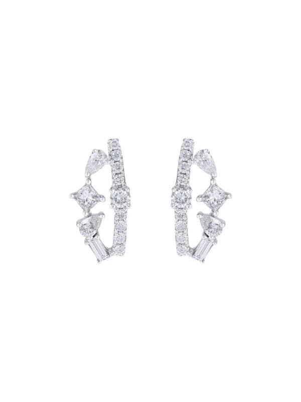 TOMEI Diamond Earrings, White Gold 750