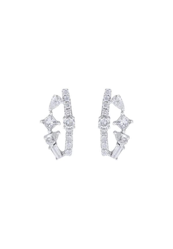 TOMEI Diamond Earrings, White Gold 750
