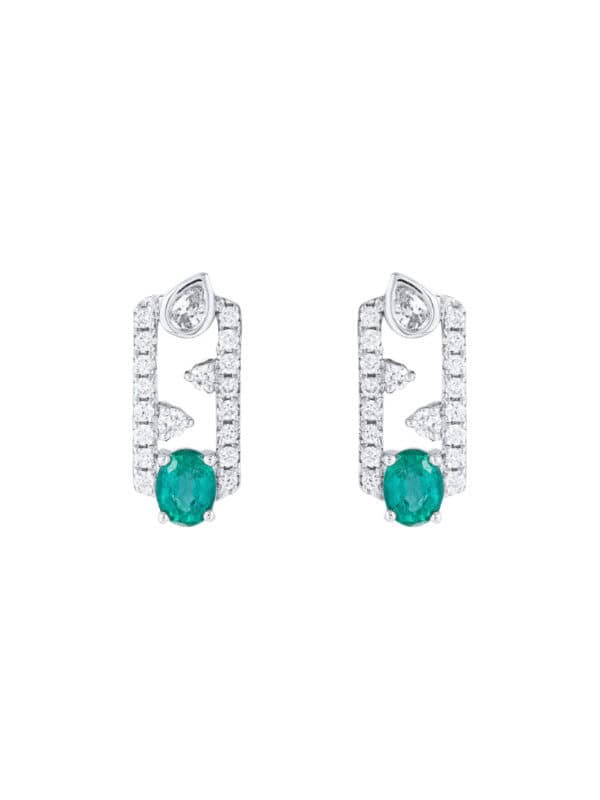 TOMEI Emerald Earrings, White Gold 750