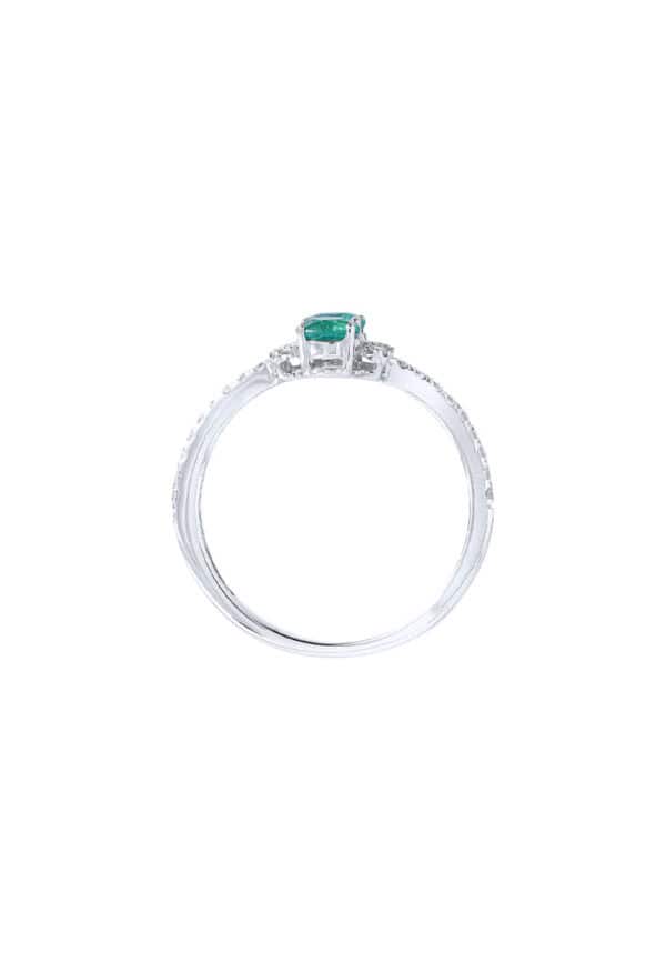 TOMEI Emerald Ring, White Gold 750