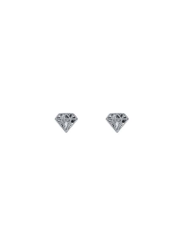 TOMEI Diamond Shape Earrings, White Gold 750