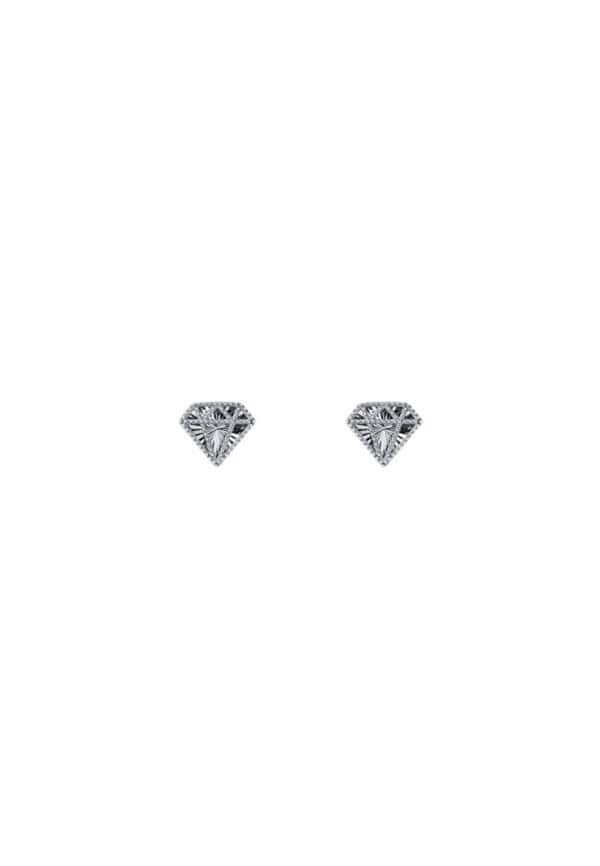 TOMEI Diamond Shape Earrings, White Gold 750