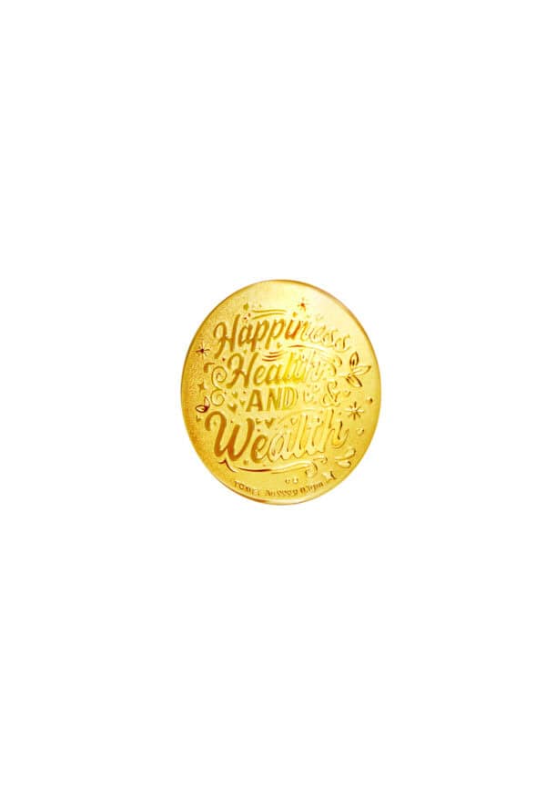 TOMEI Happiness, Health & Wealth Gold Wafer 0.1G, Yellow Gold 9999