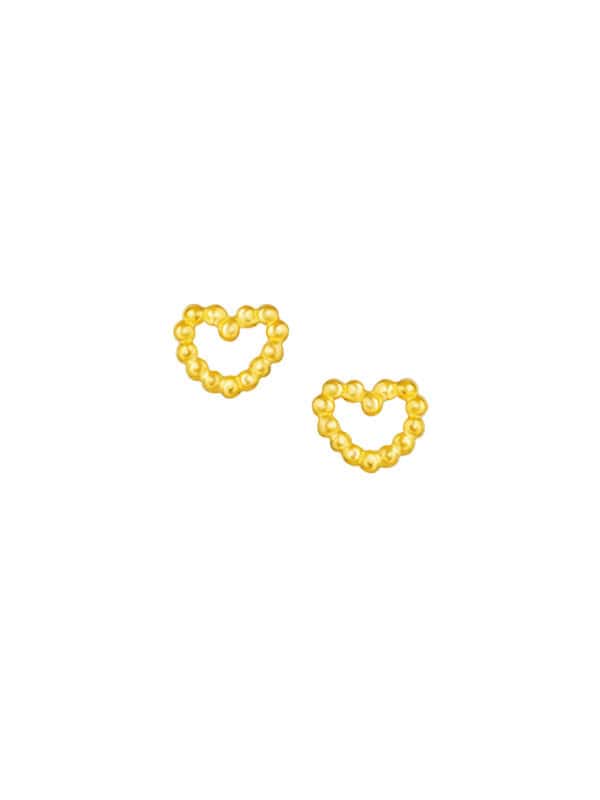 TOMEI Heart Earrings, Yellow Gold 916
