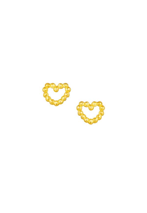 TOMEI Heart Earrings, Yellow Gold 916