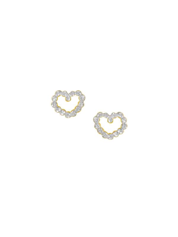 TOMEI Dual-Tone Heart Earrings, Yellow Gold 916