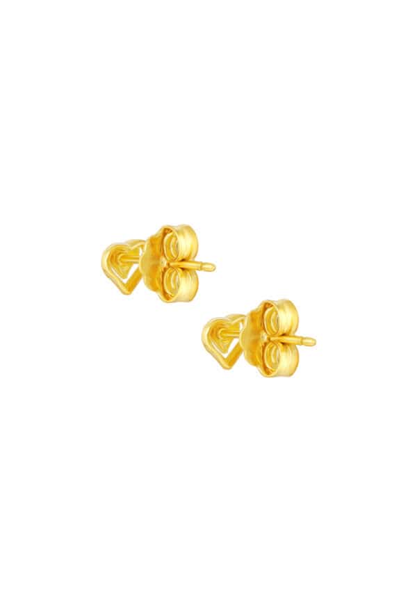 TOMEI Dual-Tone Heart Earrings, Yellow Gold 916