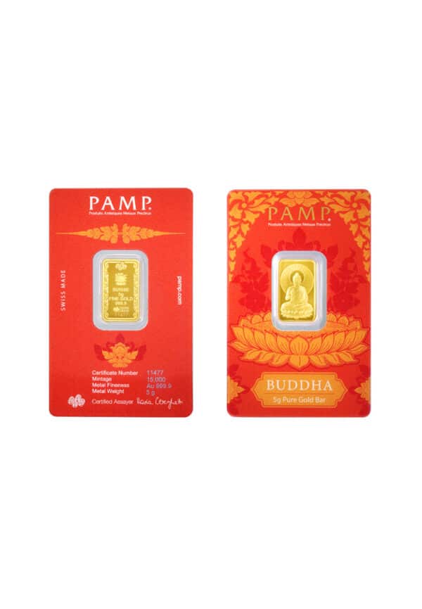 TOMEI x PAMP Suisse Buddha Gold Bar | 5 Grams | Fine Gold 9999